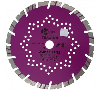 Диск алмазный Trio-Diamond 230*22.2*2.5мм Tractor сегментный турбо, сух/мокр по бетону Арт. TR706