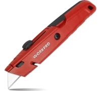 Нож строительный WORKPRO выдвижной, трапец. лезвия, 5 лезвий Арт. WP213009