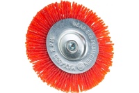 Корщетка-колесо 75мм, нейлоновая со штифтом, для дрелей FIT Арт. 38607