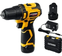 Дрель-шуруповерт акк STEHER CDB-120-2 12V*2Ah Li-Ion 35Нм 2акк. кейс Арт. CDB-120-2