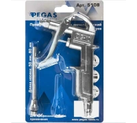 Пистолет продувочный металлический с набором аксессуаров 80мм 350л/мин Pegas pneumatic Арт. 5108