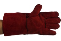 Краги спилковые пятипалые удлин. на подкл. 350мм FIT Арт. 12455М