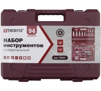 Набор инструмента универсальный 94 предмета 1/4" 1/2" TS094 Thorvik 6-ти гранный Арт. 54009