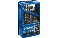 Набор сверел по металлу ЗУБР ПРОФ-В Р6М5, класс А, 1,0-13,0мм 25шт Арт. 29625-H25