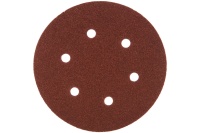 Круг шлифовальный ELITECH 150мм Р60 липучка, 6 отверстий, 5шт/упак. Арт. 1820.098800