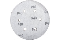 Круг шлифовальный ELITECH 150мм Р40 липучка, 6 отверстий, 5шт/упак. Арт. 1820.098700