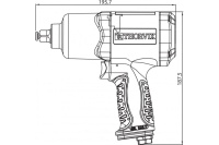 Пневмогайковерт 1/2" THORVIK AIW1268 680 Нм 180л/мин Арт. 52198