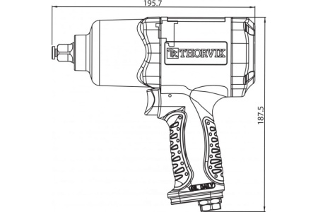 Пневмогайковерт 1/2" THORVIK AIW1268 680 Нм 180л/мин Арт. 52198