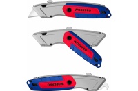 Нож WORKPRO универсальный с двумя лезвиями, трапец. лезвия Арт. WP213016