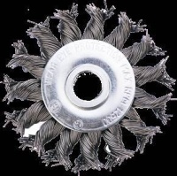 Корщетка-колесо 178мм, стальная витая проволока, посадка 22,2 мм 136, АТАКА Арт. 150141