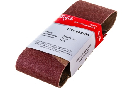 Лента шлифовальная 75х457мм P100 3шт/уп ELITECH Арт. 1110.005700