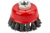 Корщетка-чашка 125мм, стальная витая проволока, М14, для УШМ КУРС FIT Арт. 39044