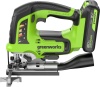  Лобзик акк.  Greenworks GD24JS120, 24V, б/щет, 120 мм, 0-3500/мин, 4-ст.маятник,LED,1х2Ач,ЗУ,кор (3601407CUA)