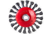 Корщетка-колесо 125мм, стальная витая проволока пучки, М14 для УШМ FIT Арт. 39116