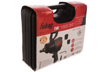 Пневмогайковерт FUBAG IW1600 3/4" 1600Нм 540л/мин + набор головок Арт. 100199