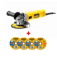 УШМ DeWalt DWE4151D4 125мм 900Вт + 4 отрезных диска Арт. DWE4151D4-RK