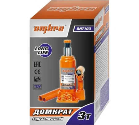 Домкрат гидравлический 3т 180-350мм бутылочный OHT103 OMBRA Арт. 55410