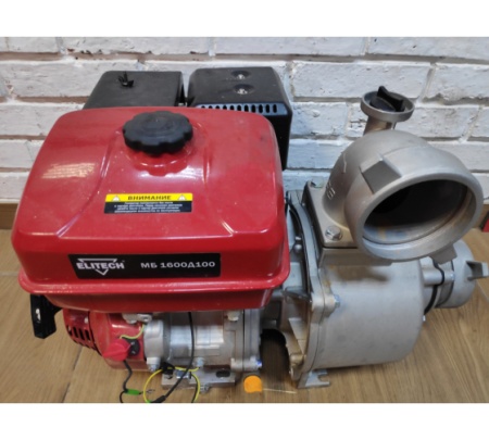 Мотопомпа бензиновая Elitech МБ 1600 Д 100 100мм 7л.с. 1600л/мин ЧВ МБ 1600 Д 100