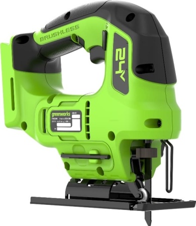  Лобзик акк. Greenworks GD24JS90, 24V б/щет, 90 мм,0-3000/мин,4 ст.маятник,LED,1х2Ач,ЗУ,кор (3601707CUA)