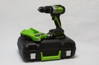 Ударная дрель-шуруповерт Greenworks GD24DD60k2, 24v, 60 Нм, в комплекте АКБ 2 А·ч и ЗУ (аккумуляторная, кейс)