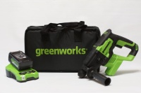 Перфоратор акк GREENWORKS GD24SDS2K4 SDS+ 24V*4Ач Li-Ion 2Дж 3 реж. акк и ЗУ Арт. 3803007UB