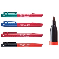 Маркер Milwaukee INKZALL для стройплощадки тонкий 4шт. (син./кр./зел./черн.) Арт. 48223106