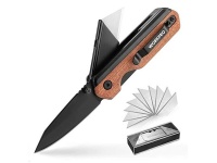 Нож складной WORKPRO комбинированный с деревянной рукояткой Арт. WP211015