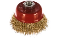 Корщетка-чашка 75мм, латунированная волнистая проволока, для УШМ, М14 FIT Арт. 39267