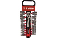 Набор головок 6 гран. 1/2" 20 предм. с трещеткой 8-32мм пластик. холдер. ЗУБР Арт. 27647-H20