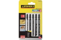 Набор пилок для лобзика STAYER COMBI 3 5 шт/упак по дереву металлу и пластику Арт. 15980-H5-3