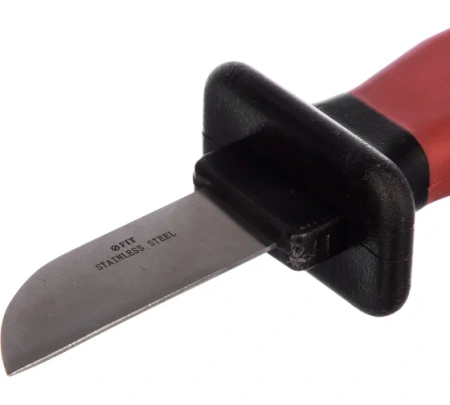 Нож изолированный 1000 В, нерж.сталь, 200 мм, лезвие 50 мм, прорезин.ручка Арт. 10605