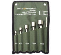 Набор ключей трубчатых кованых 5шт (6-19мм вороток) тетрон сумка Дело Техники Арт. 545450