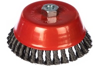 Корщетка-чашка 150мм, стальная витая проволока, М14, для УШМ FIT Арт. 39045