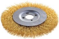 Корщетка-колесо 150мм, латунированная волнистая проволока, посадка 22,2, для УШМ FIT Арт. 39066