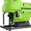 Лобзик акк. Greenworks 24V GD24JS90, б/щет, 90 мм,0-3000/мин,4 ст.маятник,LED,1х4Ач,ЗУ,кор (3601707CUB)