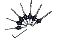 Набор сверл по дереву с зенкером и ограничителем 3-6 мм Vertextools 7 шт/упак Арт. 0987-7