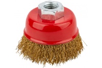 Корщетка-чашка 150мм, латунированная волнистая проволока, М14, для УШМ FIT Арт. 39040