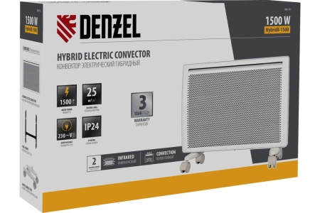 Конвектор гибридный Denzel HybridX-1500, ИК, цифровой термостат, 1.5 КвТ Арт. 98119