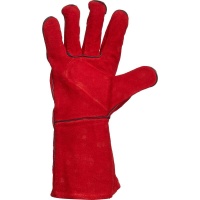 Краги спилковые пятипалые красные Россия Арт. 2297