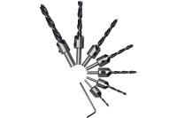 Набор сверл по дереву с зенкером Vertextools 8 шт/упак Арт. 0987-3-10