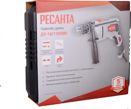 Дрель уд. Ресанта ДУ-16/1100МК Арт. 75/8/5