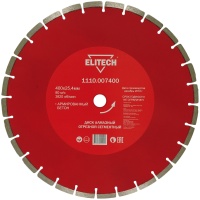 Диск алм ELITECH 400*25.4мм сегм. сух. ЖБ Арт. 1110.007400