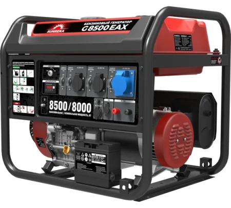 Генератор бенз SUNREKA G8500EAX 8/8,5кВт 220В эл.старт Арт. 211010