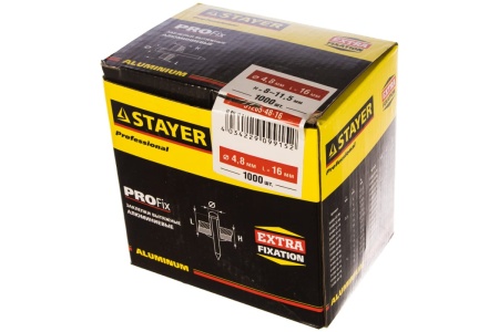 Заклепки алюминиевые 4,8*16мм 1шт STAYER Арт. 31205-48-16