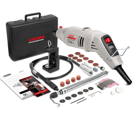Гравер CROWN CT13428 BMC 150Вт 0.8/3.2мм 41 насадка, гибк. вал кейс Арт. CT13428 BMC