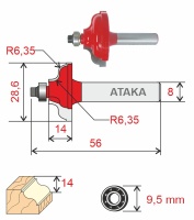 Фреза Атака кромочная калевочная D28.6/ф8/H14