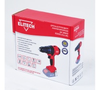 Дрель-шуруповерт акк Elitech ДА 18БЛ2 18V Li-ion, 60Нм бесщет дв, без АКК и ЗУ Арт. ДА 18БЛ2 (E2201.011.00)
