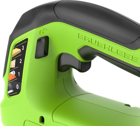 Лобзик акк. Greenworks 24V GD24JS90, б/щет, 90 мм,0-3000/мин,4 ст.маятник,LED,1х4Ач,ЗУ,кор (3601707CUB)