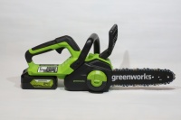 Пила акк. GREENWORKS G24CS25K2 24V*2Ач 10" 3/8" 1.1мм 45зв. Акк и ЗУ Арт. 2007707UA