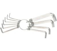 Набор ключей имбусовых HEX 1.5-10мм CrV 10шт никелированный, на кольце Sparta Арт. 112685